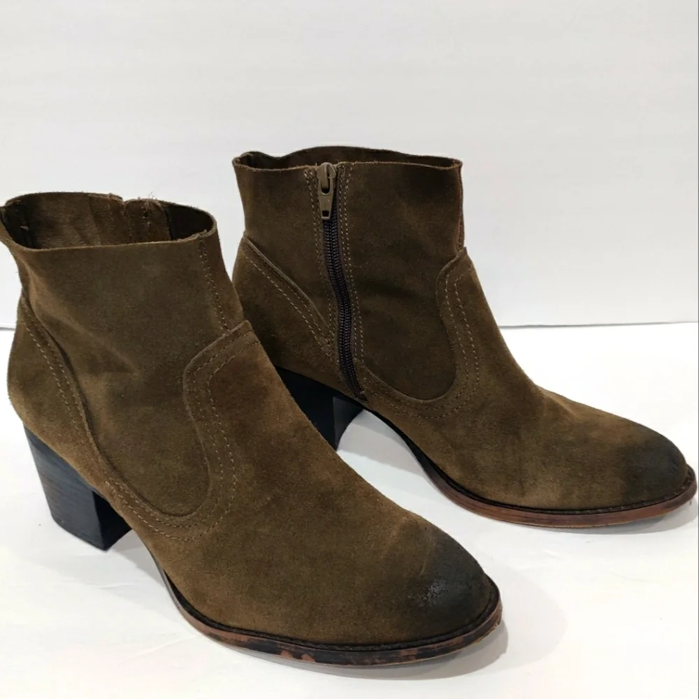 Soho Cobbler Genuine SUEDE Ankle Boot Olive Green